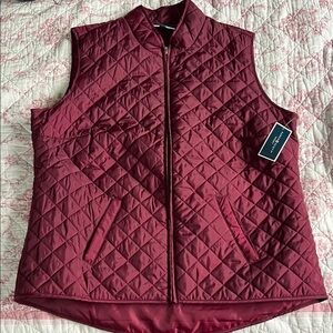 Karen Scott Quilted Maroon Vest *